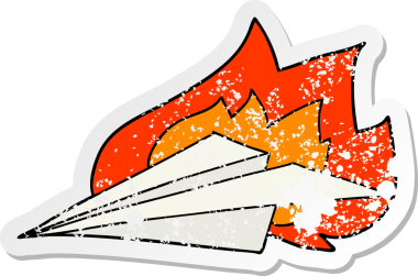 Bir insan tarafından çizilmiş kağıttan uçak yakan karikatür çıkartması.