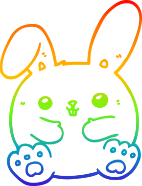 gökkuşağı gradyan çizgi çizimi bir insan tarafından çizilmiş bir çizgi tavşan