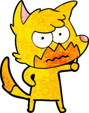 Bir insan tarafından çizilmiş tilki çizgi film karakteri