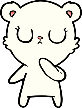 Bir insan tarafından çizilmiş barışçıl karikatür kutup ayısı