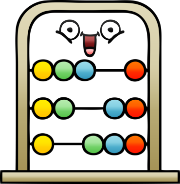 Bir insan tarafından çizilmiş bir abaküsün gölgelenmiş karikatürü