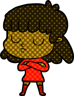 Bir insan tarafından çizilmiş ilgisiz bir kadın çizgi filmi.