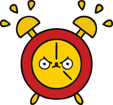 Bir insan tarafından çizilmiş çalar saatin şirin bir karikatürü.