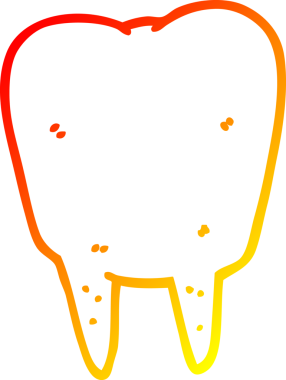 Bir insan tarafından çizilen çizgi film dişinin sıcak gradyan çizimi