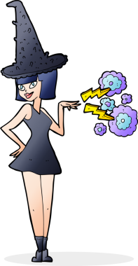 Bir insan tarafından çizilmiş cadılar bayramı cadısı çizgi filmi.