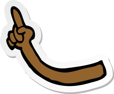 Bir insan tarafından çizilmiş bir karikatür kolunun çıkartması.