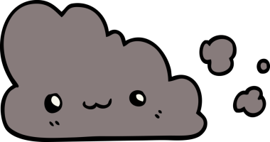 Bir insan tarafından çizilmiş sevimli karikatür bulutu