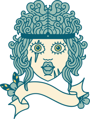 Retro Dövme Tarzı İnsan Barbar Karakteri