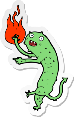 Bir insan tarafından çizilmiş küçük bir çizgi film çıkartması.