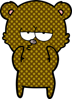 Bir insan tarafından çizilmiş sıkılmış ayı çizgi filmi