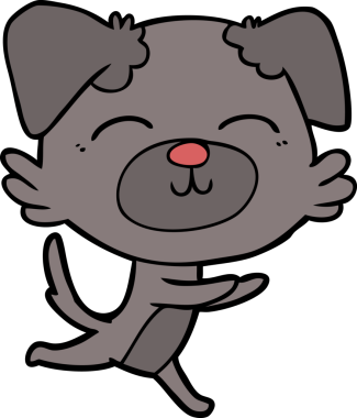 Bir insan tarafından çizilmiş çizgi film köpeği.