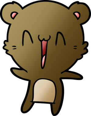 Bir insan tarafından çizilmiş mutlu ayı karikatürü