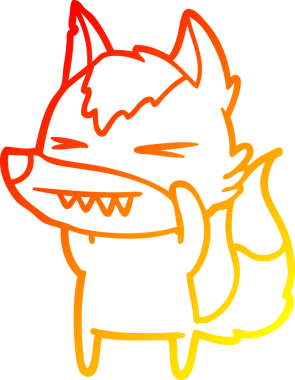 Bir insan tarafından çizilmiş kızgın bir kurt çizgi karakteri.