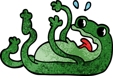 Bir insan tarafından çizilmiş karalama kurbağası.