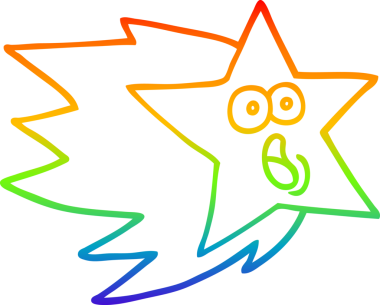 Bir insan tarafından çizilmiş gökkuşağı gradyan çizgi çizimi.