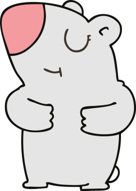 Bir insan tarafından çizilmiş garip bir çizgi film ayısı.