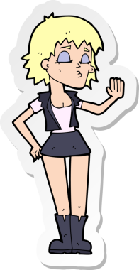 Bir insan tarafından çizilmiş havalı bir kızın çıkartması.