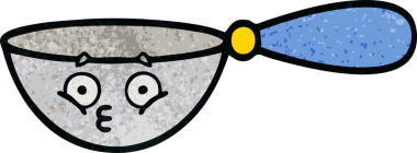 Bir insan tarafından çizilmiş bir kaşık retro grunge desen karikatürü.