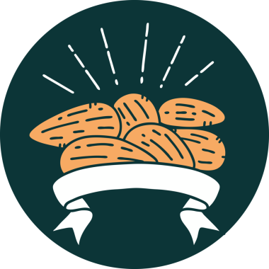 Bir insan tarafından çizilmiş dövme stili bademlerin simgesi