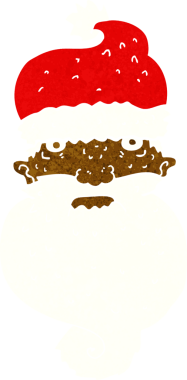 Bir insan tarafından çizilmiş acımasız Noel Baba yüzü.