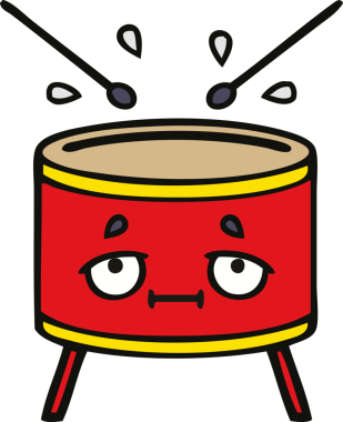 Bir insan tarafından çizilmiş şirin davul karikatürü.