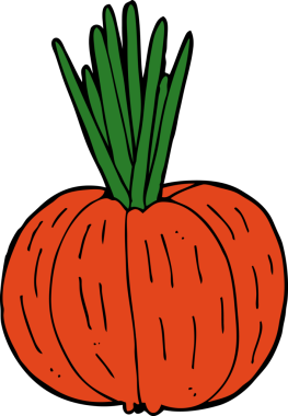 Bir insan tarafından çizilmiş sebze çizgi filmi.