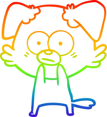 gökkuşağı gradyan çizimi bir insan tarafından çizilmiş sinirli bir köpek çizgi filmi