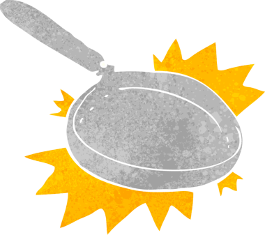 Bir insan tarafından çizilmiş çizgi film tavası.