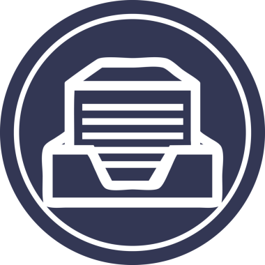 ofis kağıdı yığını bir insan tarafından çizilmiş dairesel simge sembolü