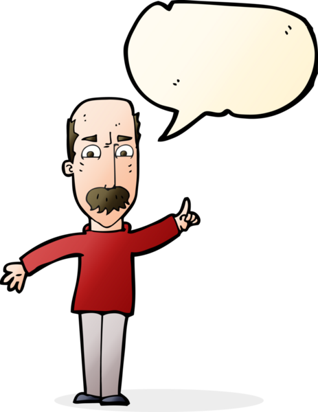 Çizgi filmci, bir insan tarafından çizilmiş konuşma balonuyla sert bir uyarı yayınlıyor.