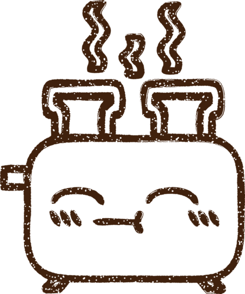 Bir insan tarafından çizilmiş tost makinesi kömürü.