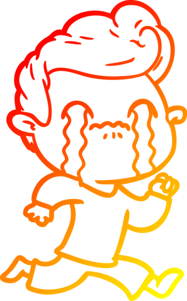 Bir insan tarafından çizilmiş ağlayan bir çizgi film karakteri çizimi.