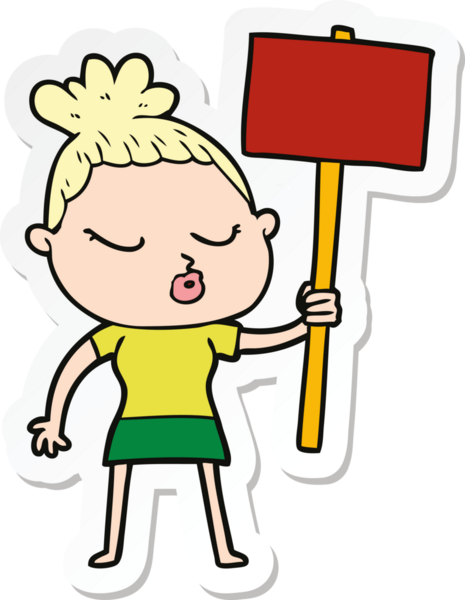 Bir insan tarafından çizilmiş bir karikatür çıkartması.