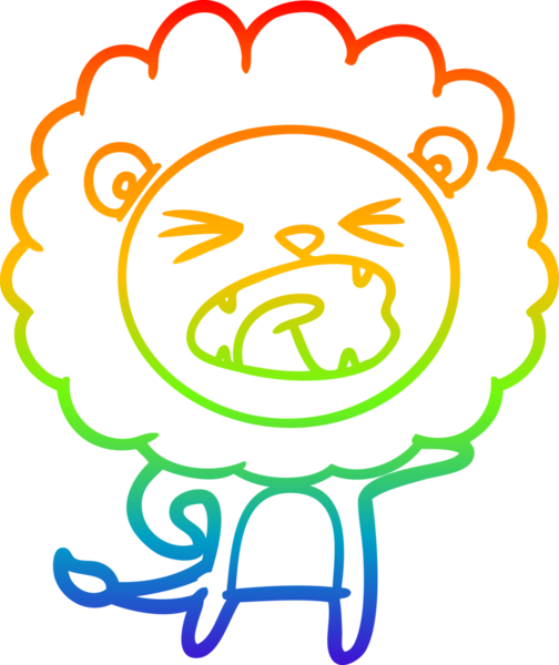 gökkuşağı gradyan çizgi çizimi bir insan tarafından çizilmiş bir aslan