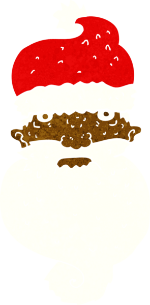 Bir insan tarafından çizilmiş acımasız Noel Baba yüzü.