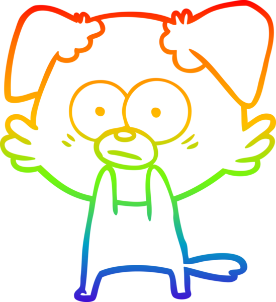 gökkuşağı gradyan çizimi bir insan tarafından çizilmiş sinirli bir köpek çizgi filmi