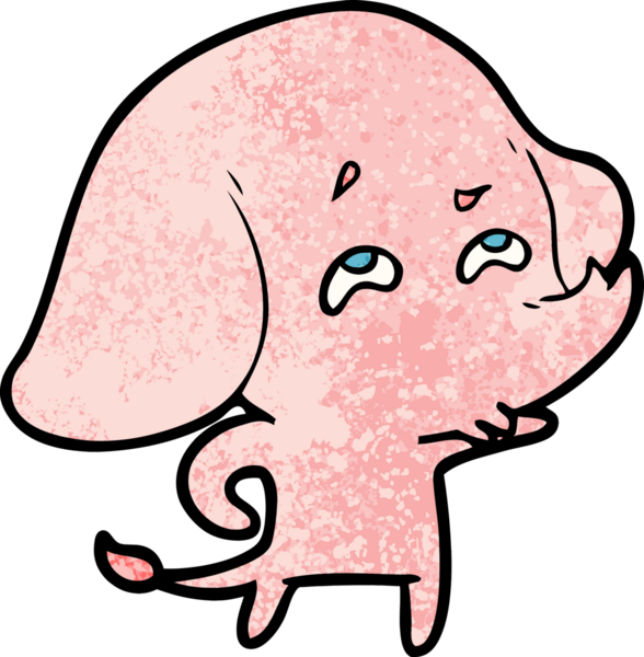 Bir insan tarafından çizilmiş karikatür fili