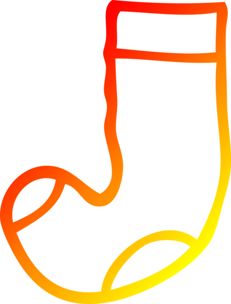 Bir insan tarafından çizilmiş eski bir çorabın sıcak çizgi çizimi