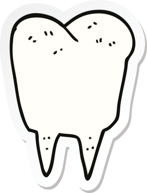 Bir insan tarafından çizilmiş çizgi film dişinin çıkartması.