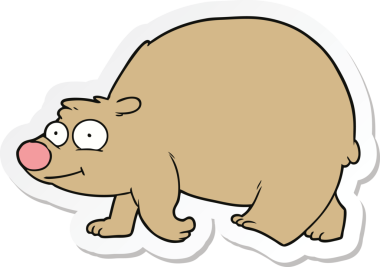 Bir insan tarafından çizilmiş yürüyen bir ayının çıkartması.