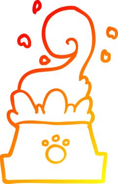 Bir insan tarafından çizilmiş bir kase köpek maması çizimi.