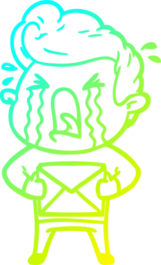 Bir insan tarafından çizilmiş ağlayan bir karikatür çizimi.