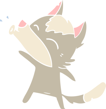 Uluyan Kurt düz renkli çizgi film bir insan tarafından çizildi.