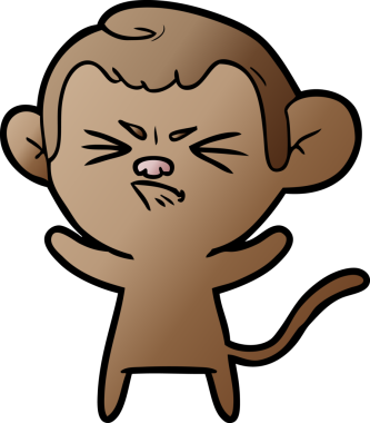 Bir insan tarafından çizilmiş sinir bozucu bir maymun.