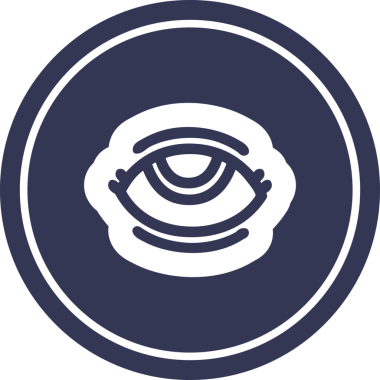 Bir insan tarafından çizilmiş göz sembolü dairesel simge