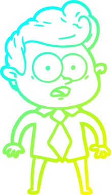 Bir insan tarafından çizilmiş soğuk çizgi çizgi film karakteri.