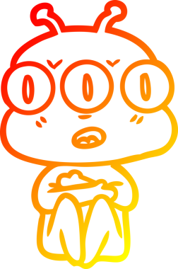 Bir insan tarafından çizilmiş üç gözlü bir karikatür çizimi.