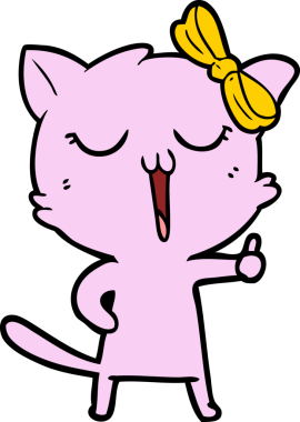 Bir insan tarafından çizilmiş çizgi film kedisi.