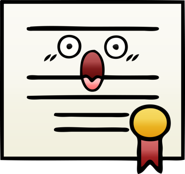 Mezuniyet diplomasının bir insan tarafından çizilmiş gölgeli karikatürü.