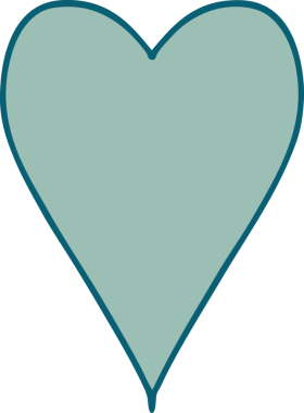 Bir insan tarafından çizilmiş bir kalbin ikonik dövme şekli